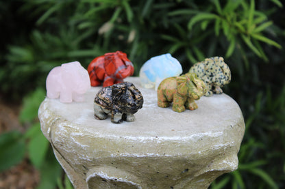 Gemstone Elephant Carvings